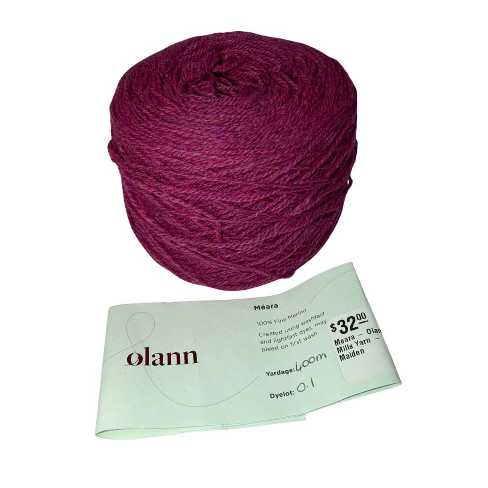 Olann Meara 100% Fine Merino Wool Yarn 437 yards Hand Dyed Ireland‎ Maiden Pink